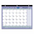 Supreme Supplies 11 x 8.5 in. Monthly Desk Pad Calendar, White, Blue & Green SU3742906
